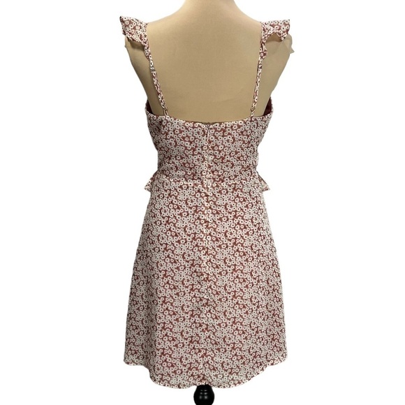 Lulu’s Mina Mauve Pink Ditzy Floral Ruffled Cottagecore Floral Mini Dress Small - Picture 4 of 8